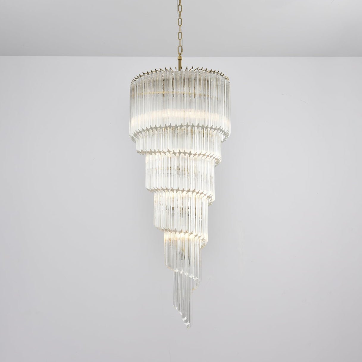 Cascada Spiral Clear Chandelier - Elegant Design, Energy Efficient LED