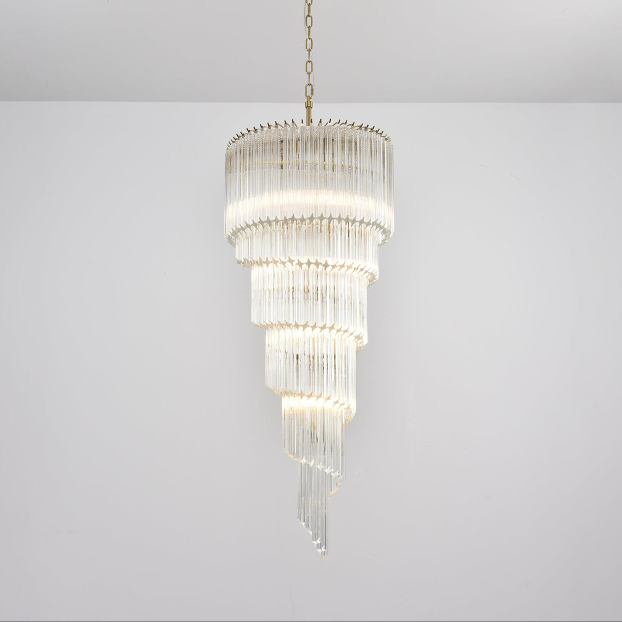 Cascada Spiral Clear Chandelier - Elegant Design, Energy Efficient LED