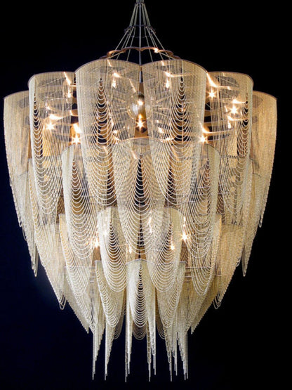 Cascade Aluminum Chain Chandelier - Modern Design with Adjustable Heig