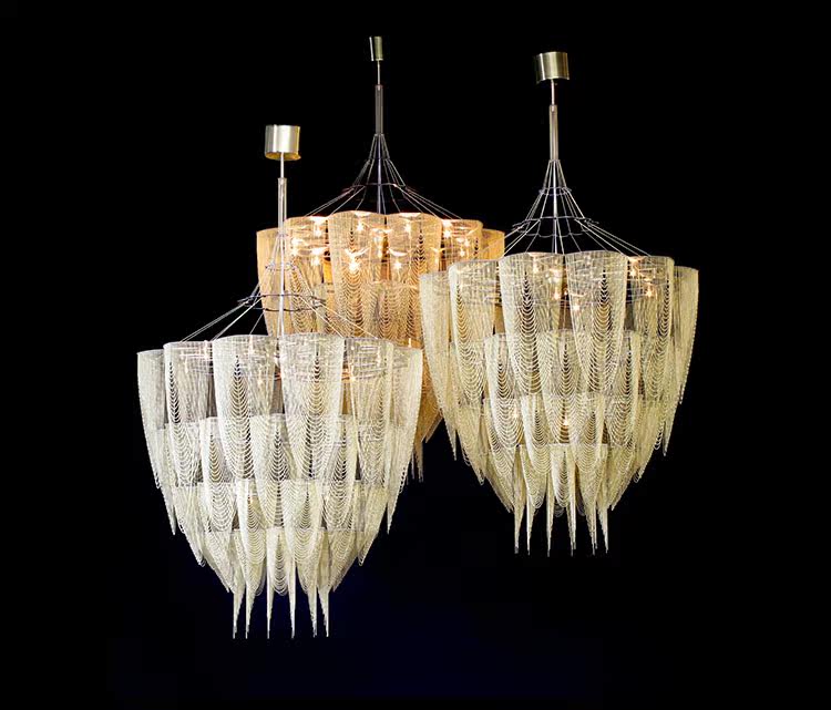 Cascade Aluminum Chain Chandelier - Modern Design with Adjustable Heig