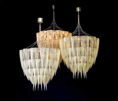 Cascade Aluminum Chain Chandelier - Modern Design with Adjustable Heig