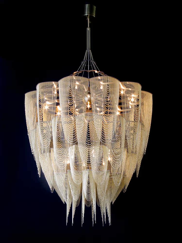 Cascade Aluminum Chain Chandelier - Modern Design with Adjustable Heig