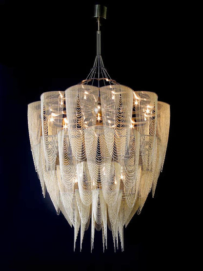 Cascade Aluminum Chain Chandelier - Modern Design with Adjustable Heig