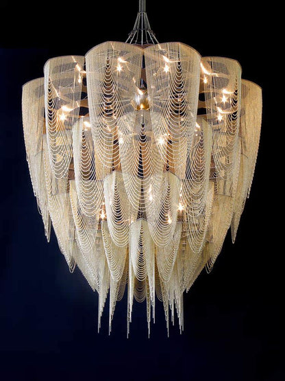 Cascade Aluminum Chain Chandelier - Modern Design with Adjustable Heig