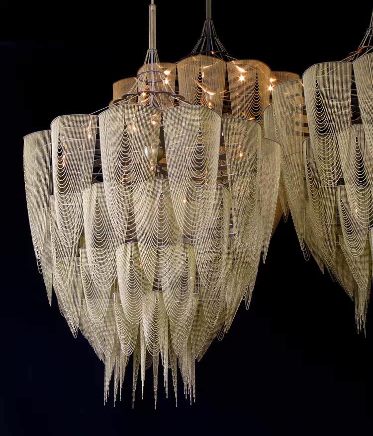 Cascade Aluminum Chain Chandelier - Modern Design with Adjustable Heig