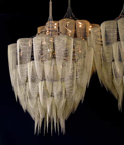Cascade Aluminum Chain Chandelier - Modern Design with Adjustable Heig