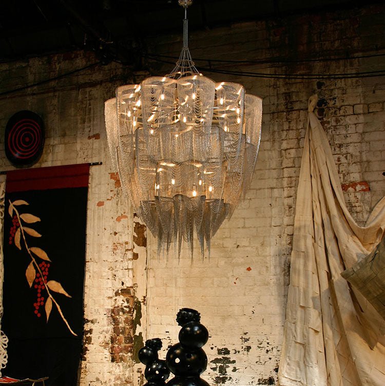 Cascade Aluminum Chain Chandelier - Modern Design with Adjustable Heig