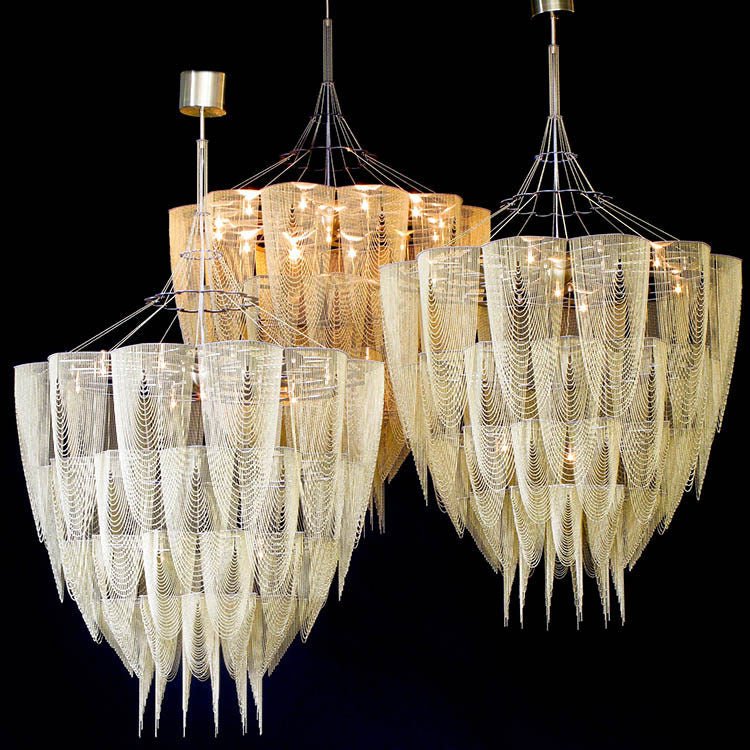 Cascade Aluminum Chain Chandelier - Modern Design with Adjustable Heig