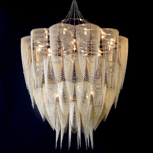 Cascade Aluminum Chain Chandelier - Modern Design with Adjustable Heig