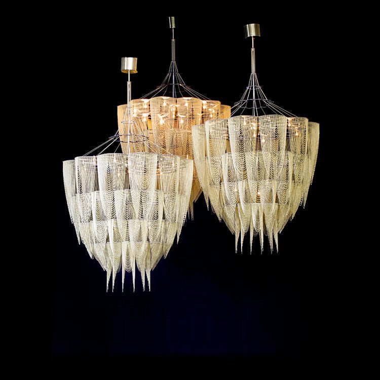 Cascade Aluminum Chain Chandelier - Modern Design with Adjustable Heig