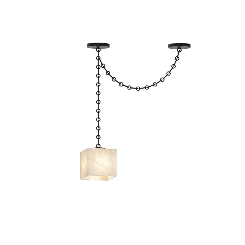 Cascade Chain Cube Chandelier - Modern Design, Adjustable Height, LED
