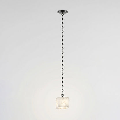 Cascade Chain Cube Chandelier - Modern Design, Adjustable Height, LED