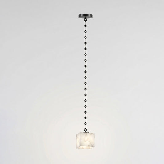 Cascade Chain Cube Chandelier - Modern Design, Adjustable Height, LED