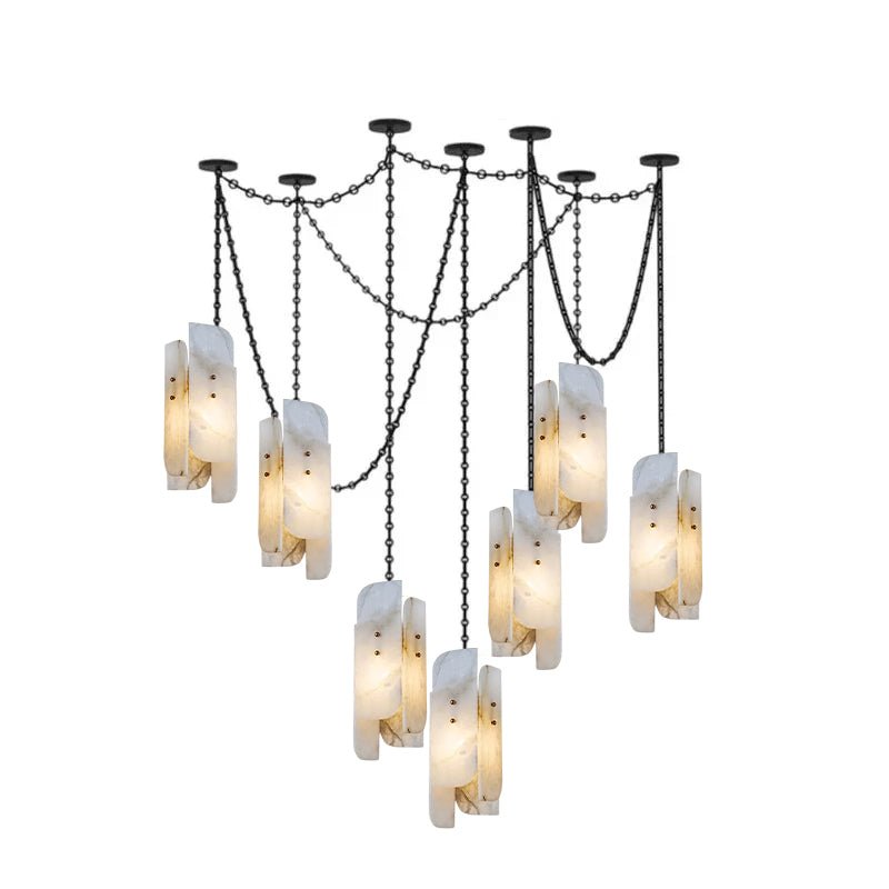 Cascading Chain Cluster Chandelier - Adjustable Height, Modern Design