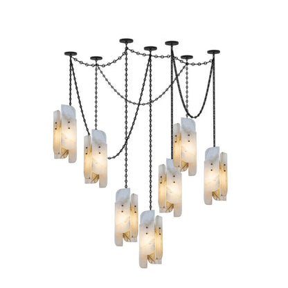 Cascading Chain Cluster Chandelier - Adjustable Height, Modern Design