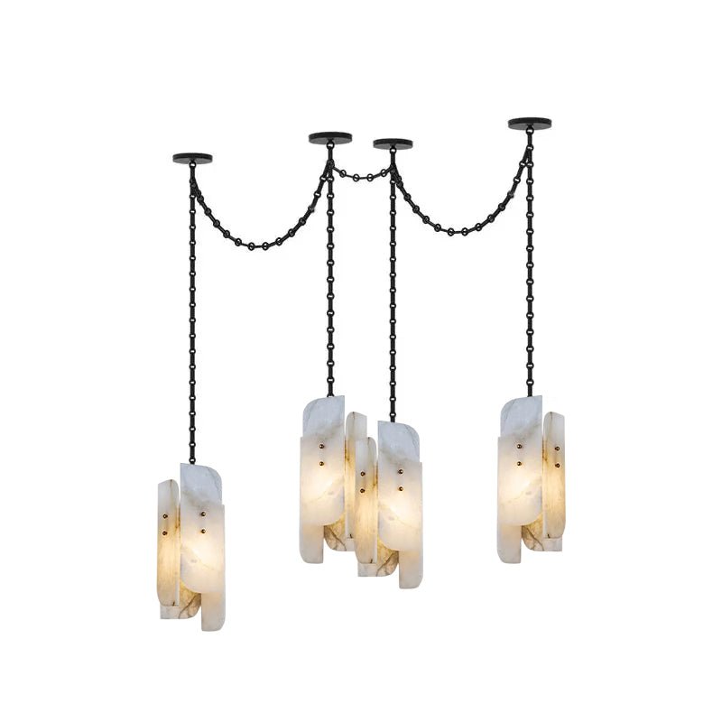 Cascading Chain Cluster Chandelier - Adjustable Height, Modern Design