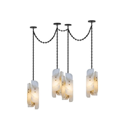 Cascading Chain Cluster Chandelier - Adjustable Height, Modern Design