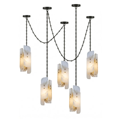 Cascading Chain Cluster Chandelier - Adjustable Height, Modern Design