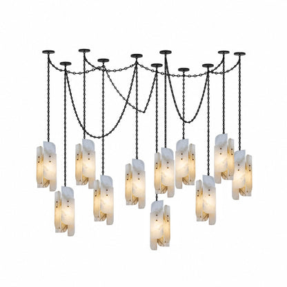 Cascading Chain Cluster Chandelier - Adjustable Height, Modern Design