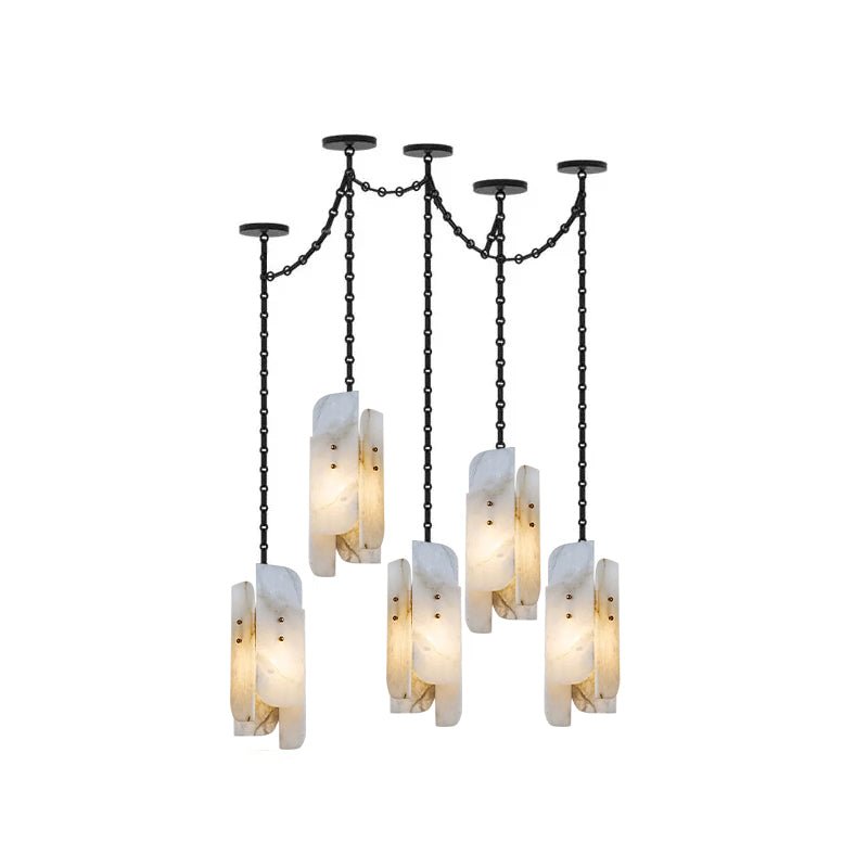 Cascading Chain Cluster Chandelier - Adjustable Height, Modern Design