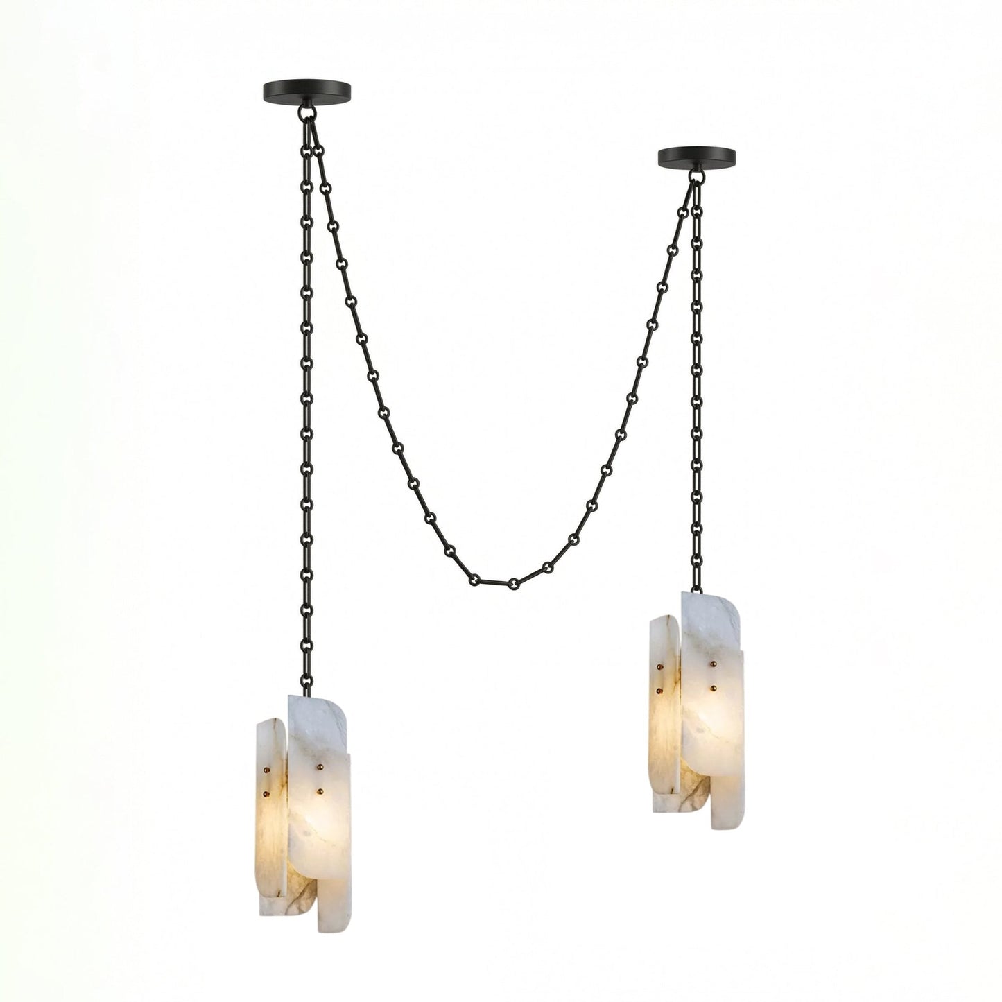 Cascading Chain Cluster Chandelier - Adjustable Height, Modern Design