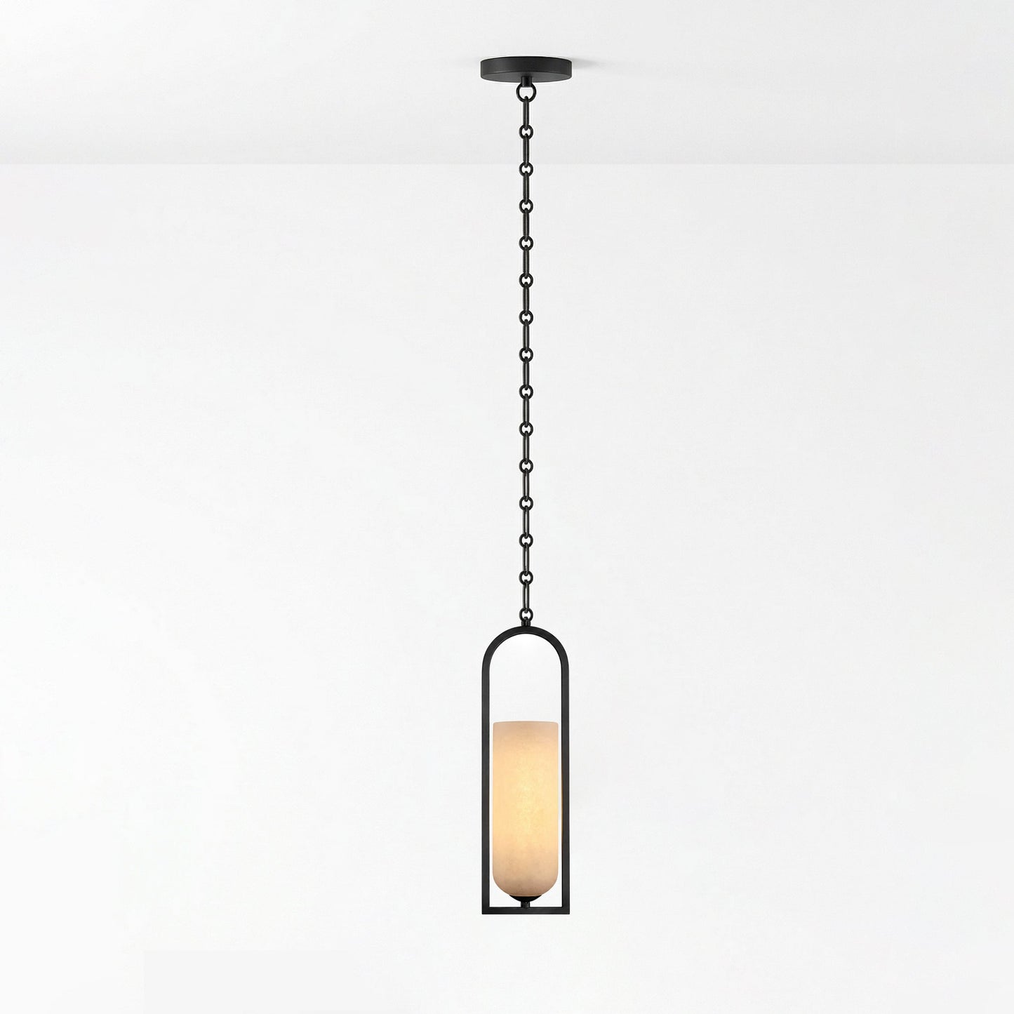 Cascading Chain Lantern Chandelier - Adjustable Height, Warm Glow Ligh