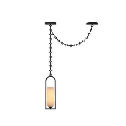 Cascading Chain Lantern Chandelier - Adjustable Height, Warm Glow Ligh