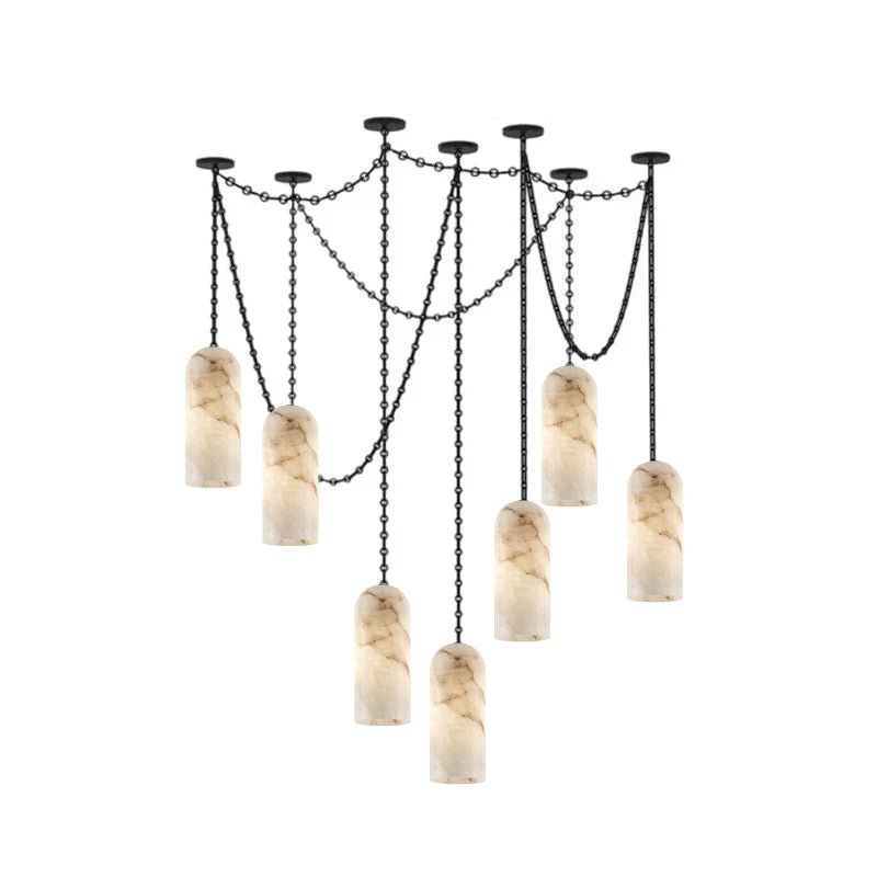 Cascading Chain Capsule Chandelier - Modern Design, Adjustable Height