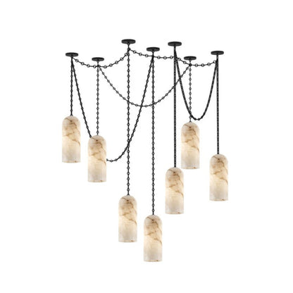 Cascading Chain Capsule Chandelier - Modern Design, Adjustable Height