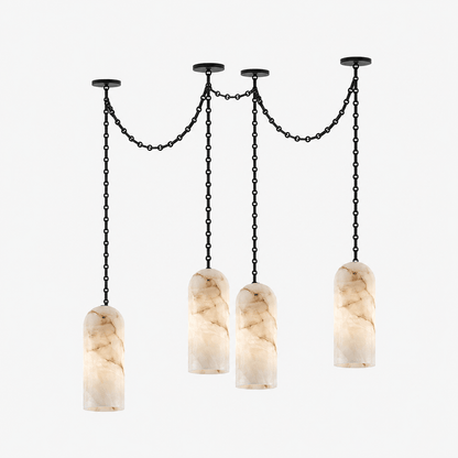 Cascading Chain Capsule Chandelier - Modern Design, Adjustable Height