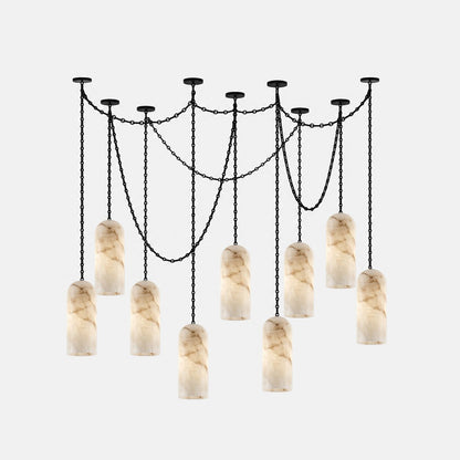 Cascading Chain Capsule Chandelier - Modern Design, Adjustable Height