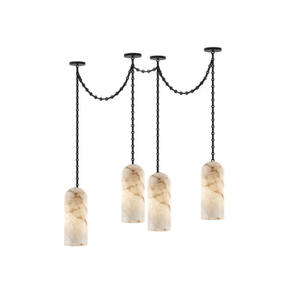 Cascading Chain Capsule Chandelier - Modern Design, Adjustable Height