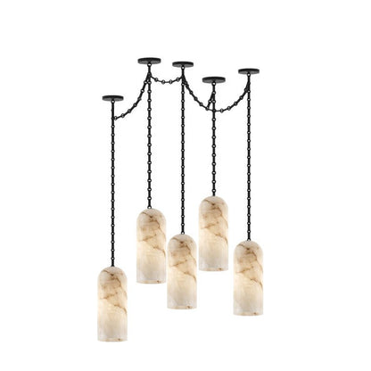 Cascading Chain Capsule Chandelier - Modern Design, Adjustable Height