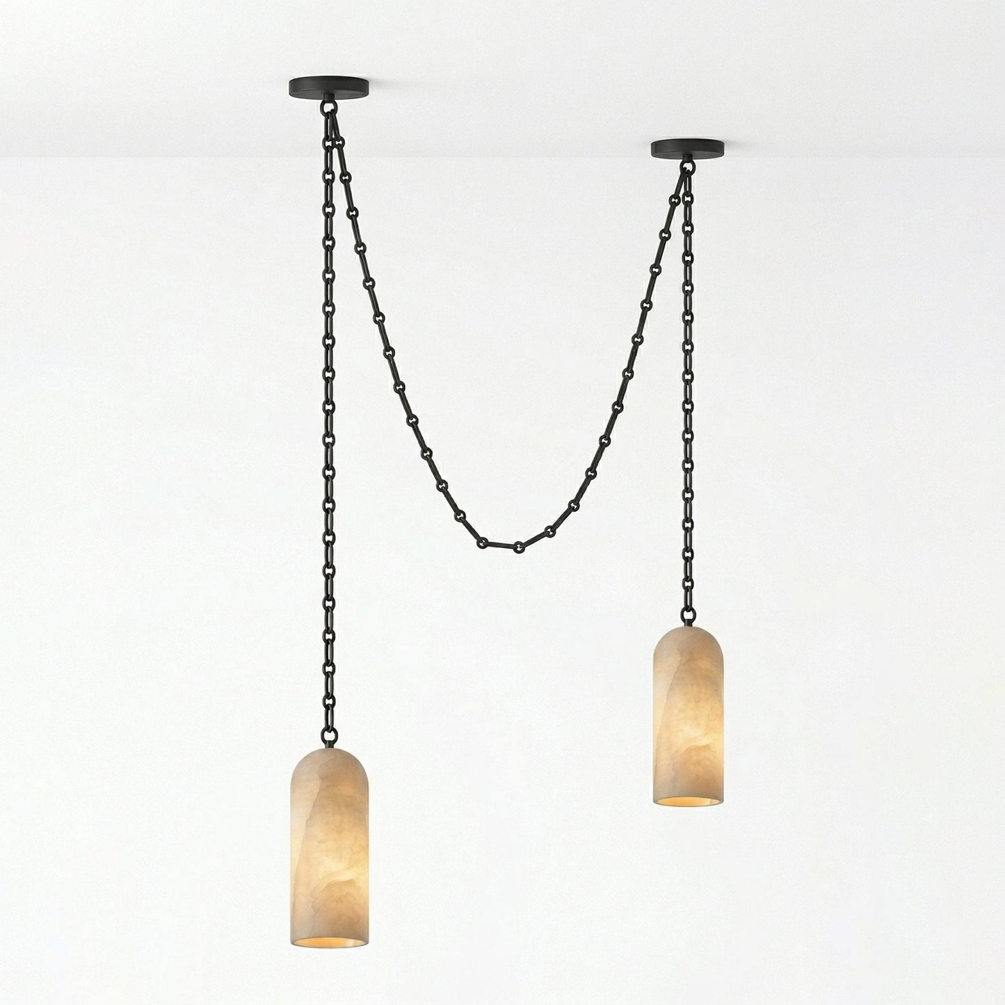 Cascading Chain Capsule Chandelier - Modern Design, Adjustable Height