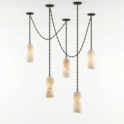 Cascading Chain Capsule Chandelier - Modern Design, Adjustable Height