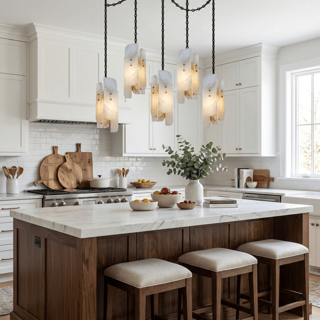 Cascading Chain Cluster Chandelier - Adjustable Height, Modern Design