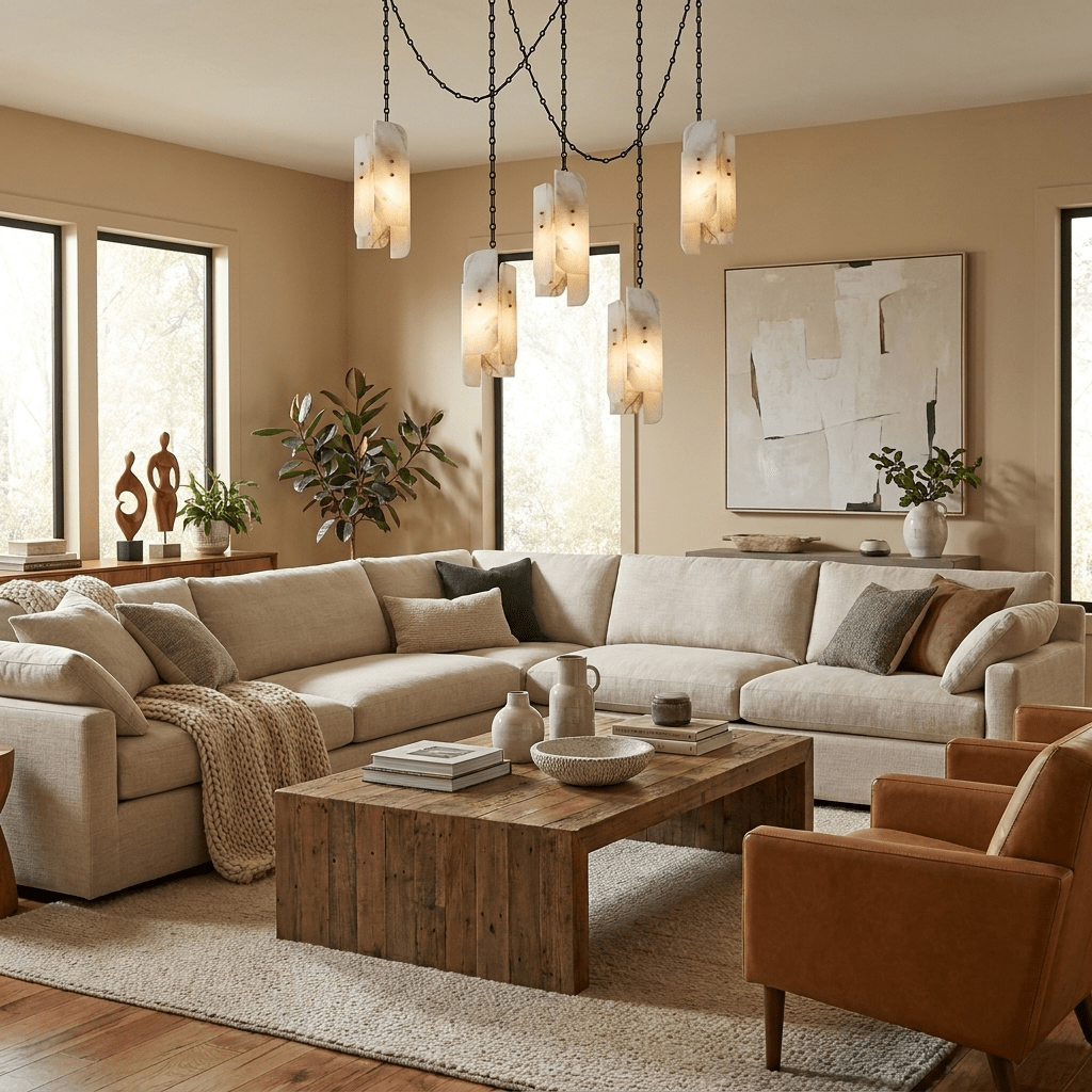 Cascading Chain Cluster Chandelier - Adjustable Height, Modern Design