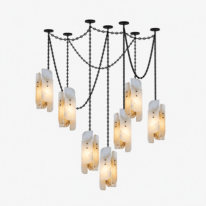 Cascading Chain Cluster Chandelier - Adjustable Height, Modern Design