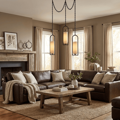 Cascading Chain Lantern Chandelier - Adjustable Height, Warm Glow Ligh