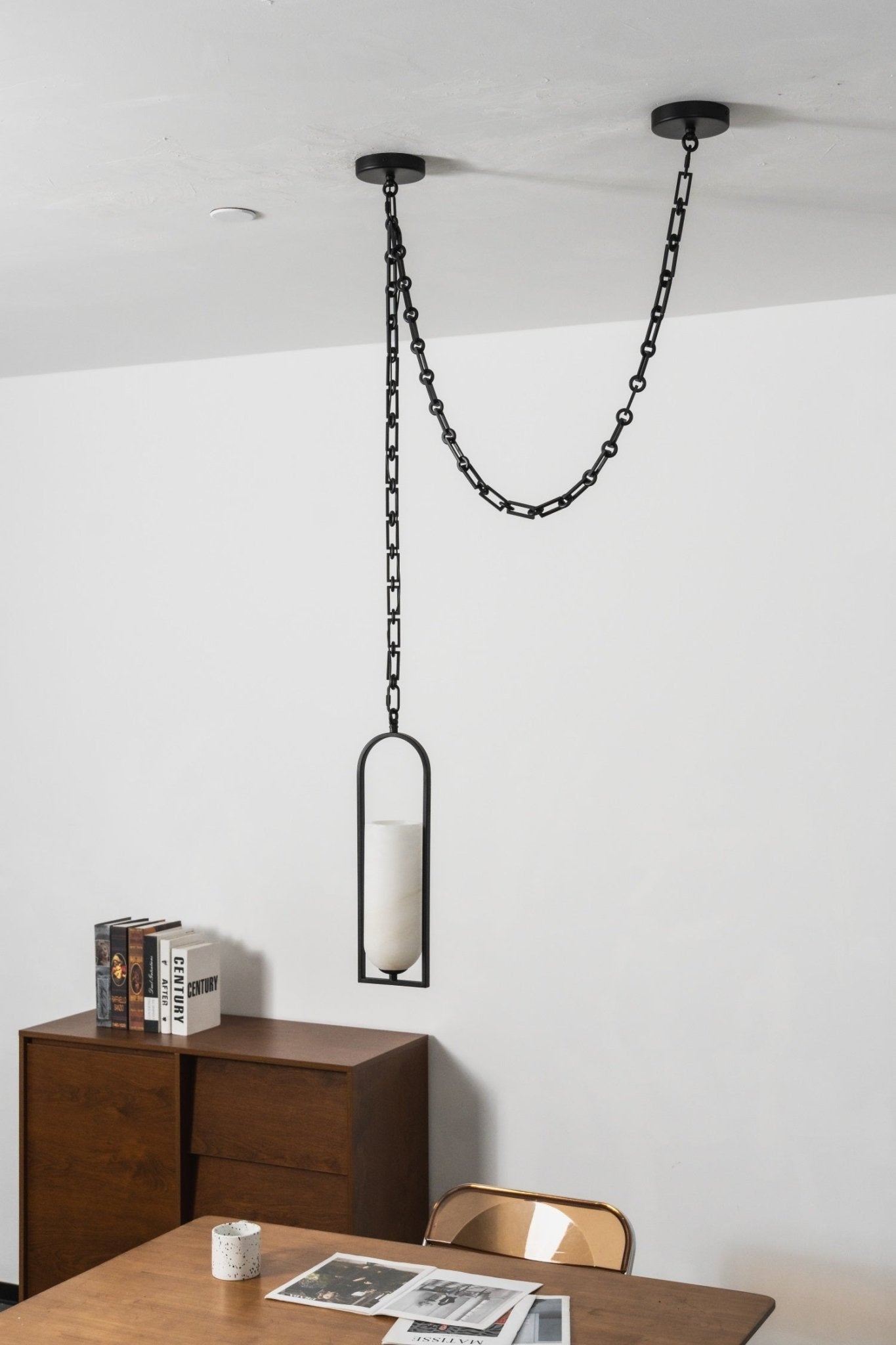 Cascading Chain Lantern Chandelier - Adjustable Height, Warm Glow Ligh