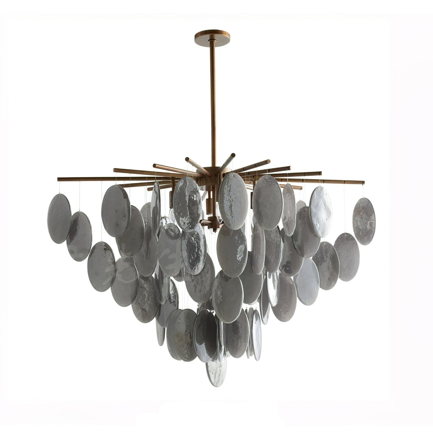 Cascading Selenite Disc Chandelier - Elegant Design & Soft Ambient Lig