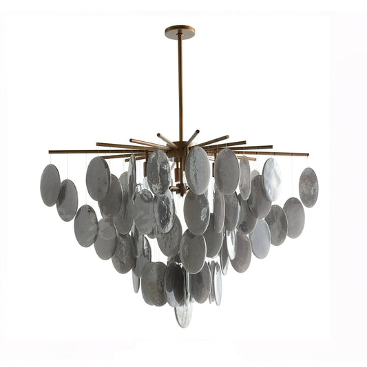 Cascading Selenite Disc Chandelier - Elegant Design & Soft Ambient Lig