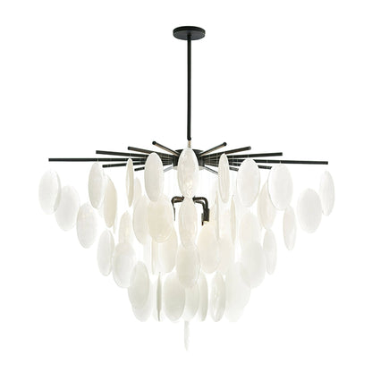 Cascading Selenite Disc Chandelier - Elegant Design & Soft Ambient Lig