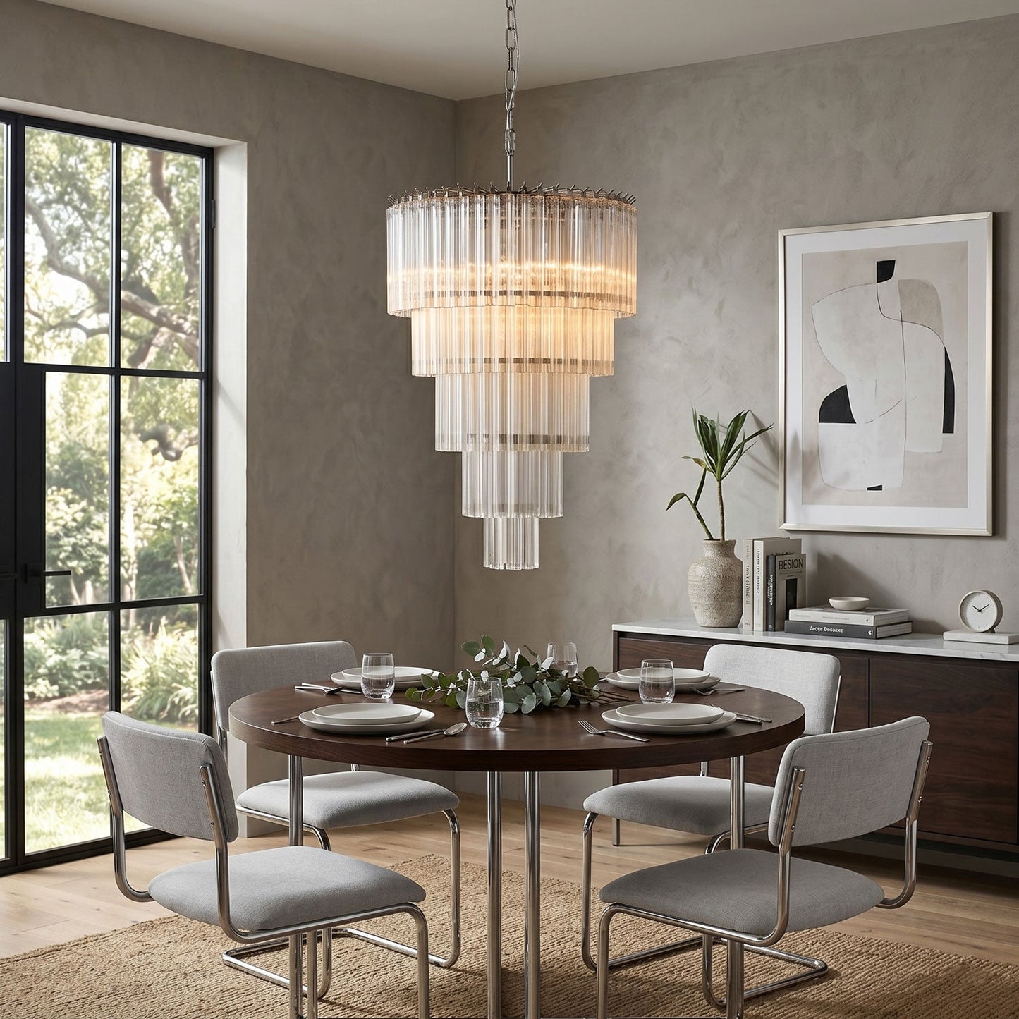 Cascadoria Chandelier - Elegant Design with Dimmable LED Lighting