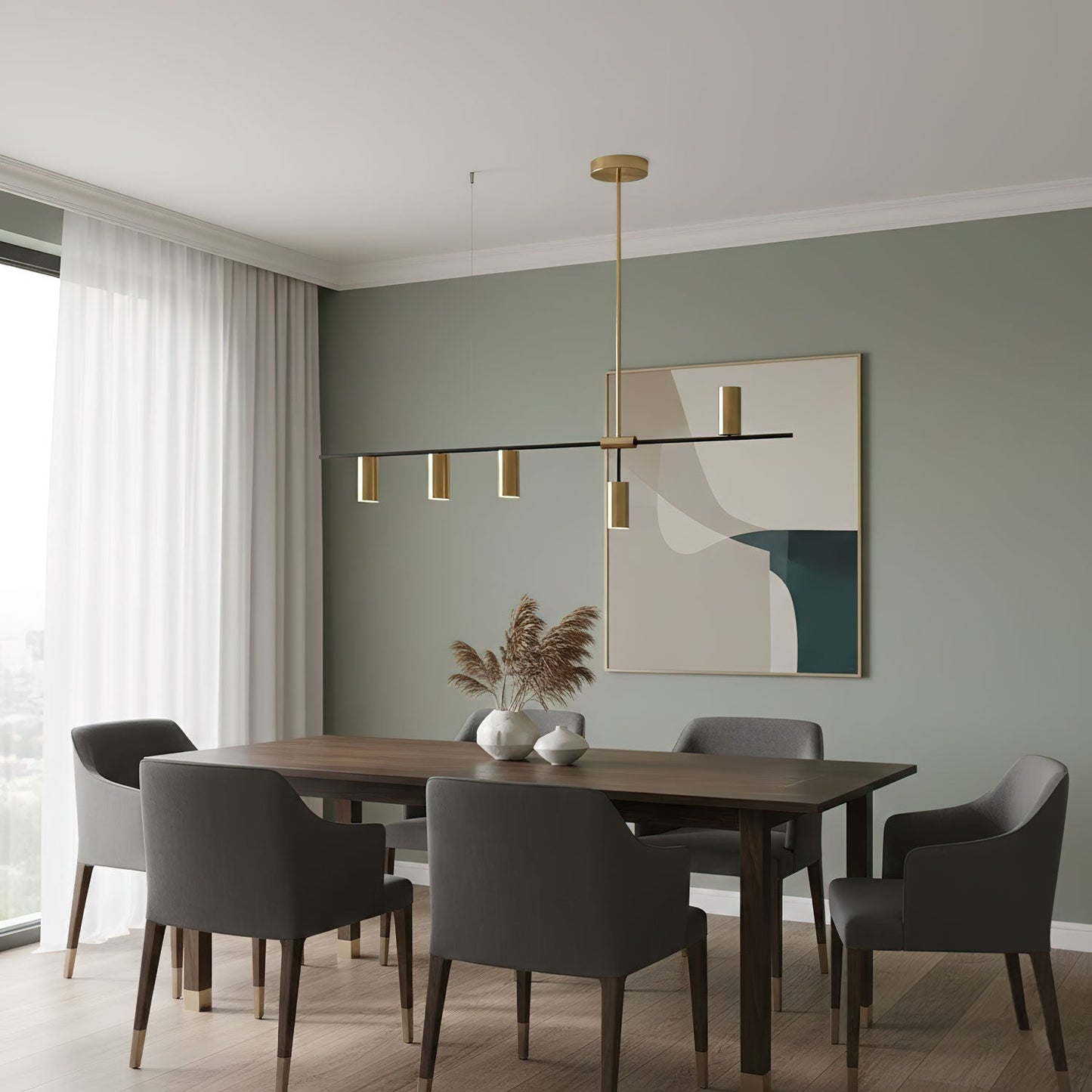 Cassandra Linear Chandelier - Modern Design with Adjustable Height & L