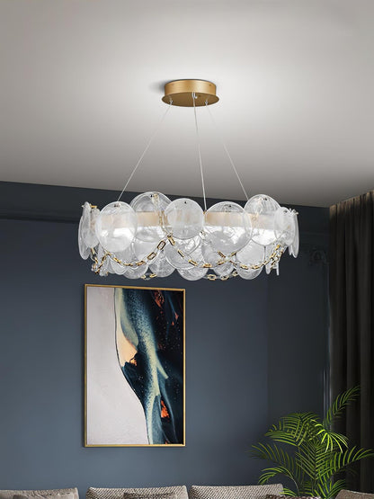 Elegant Cassia Chandelier - Adjustable Height, Crystal Accents