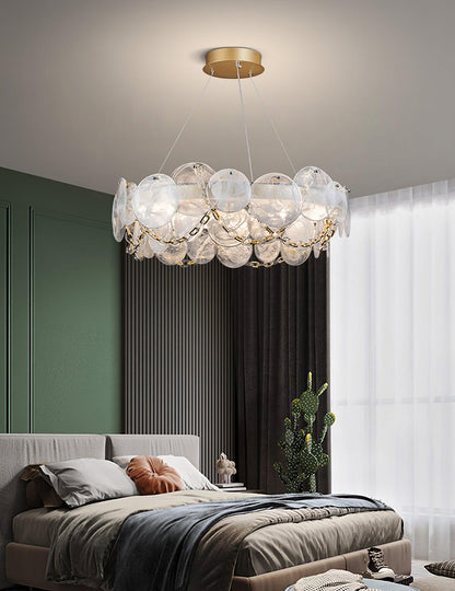 Elegant Cassia Chandelier - Adjustable Height, Crystal Accents