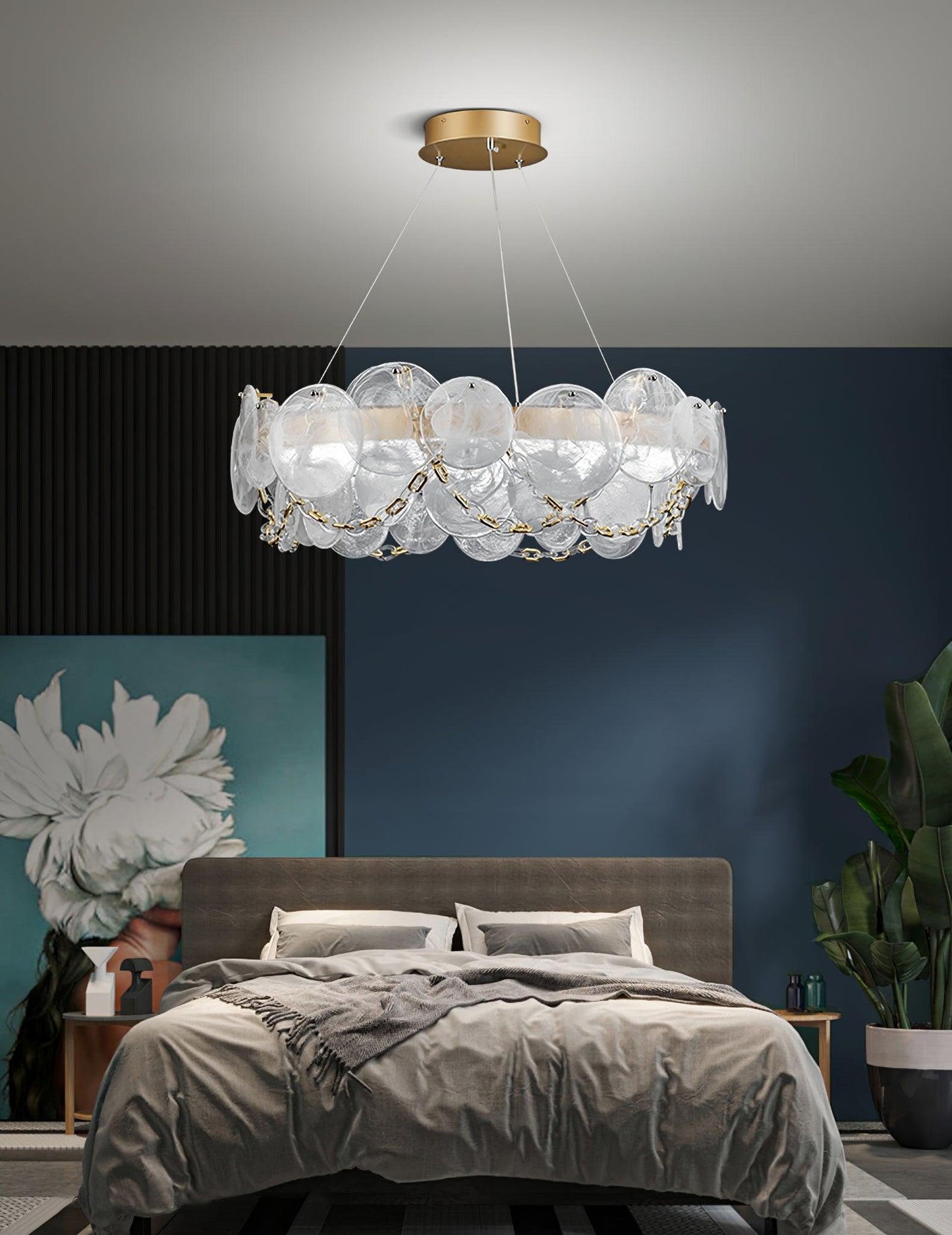 Elegant Cassia Chandelier - Adjustable Height, Crystal Accents