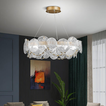 Elegant Cassia Chandelier - Adjustable Height, Crystal Accents