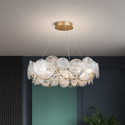 Elegant Cassia Chandelier - Adjustable Height, Crystal Accents